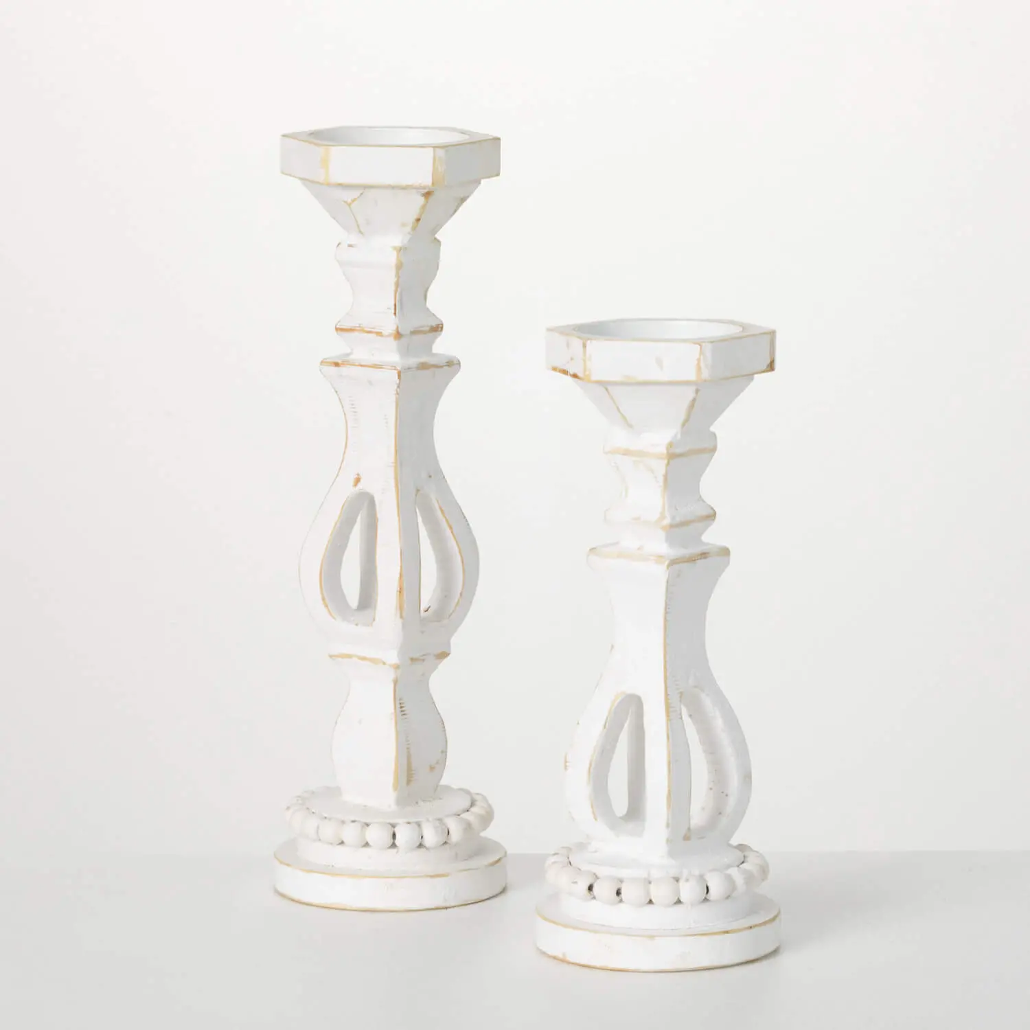 Large White Pillar Candle Holder-1