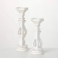 Medium White Pillar Candle Holder