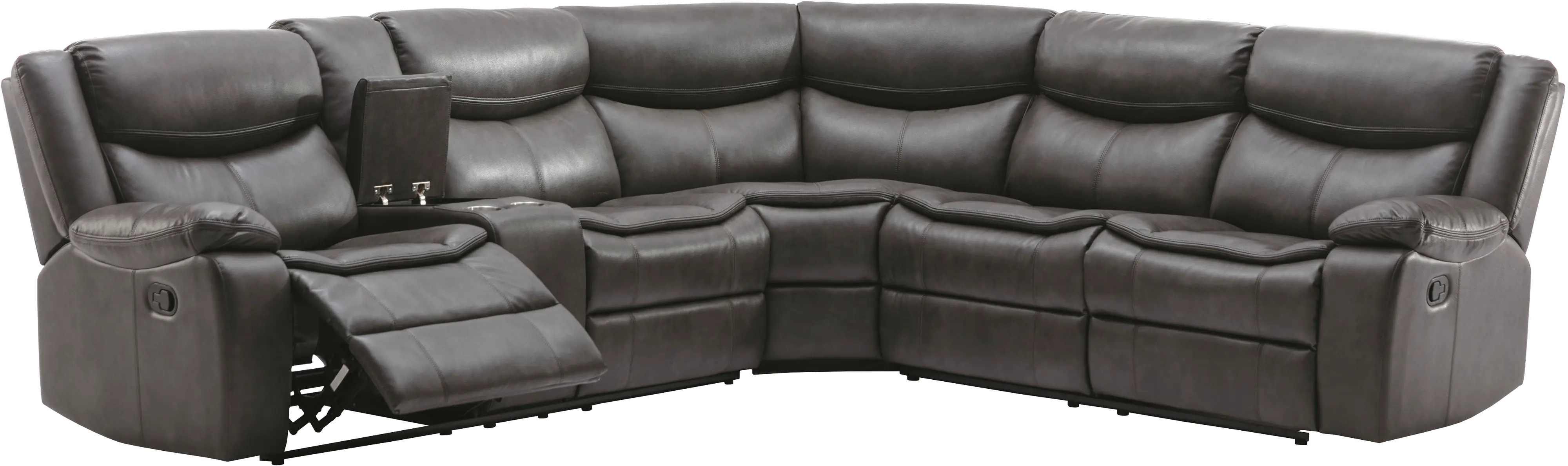 Holcroft Dark Gray 3 Piece Reclining Sectional-1