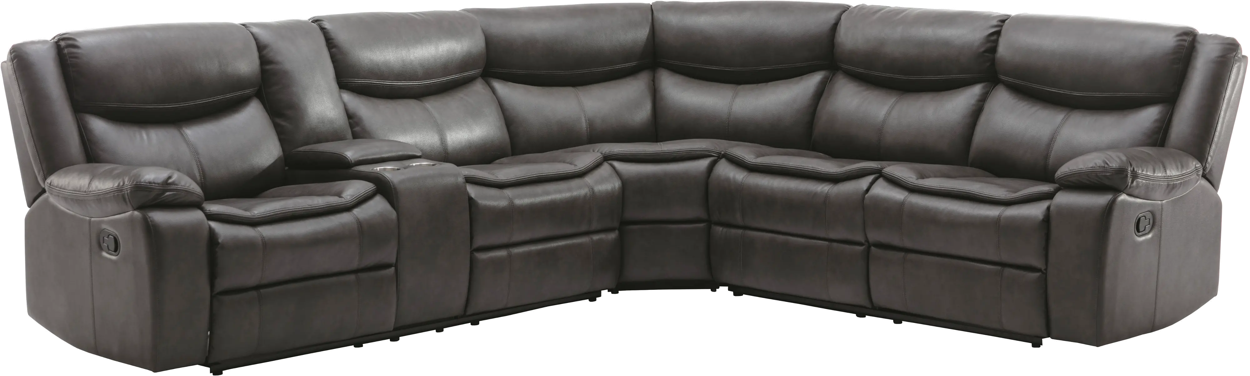 Holcroft Dark Gray 3 Piece Reclining Sectional-3