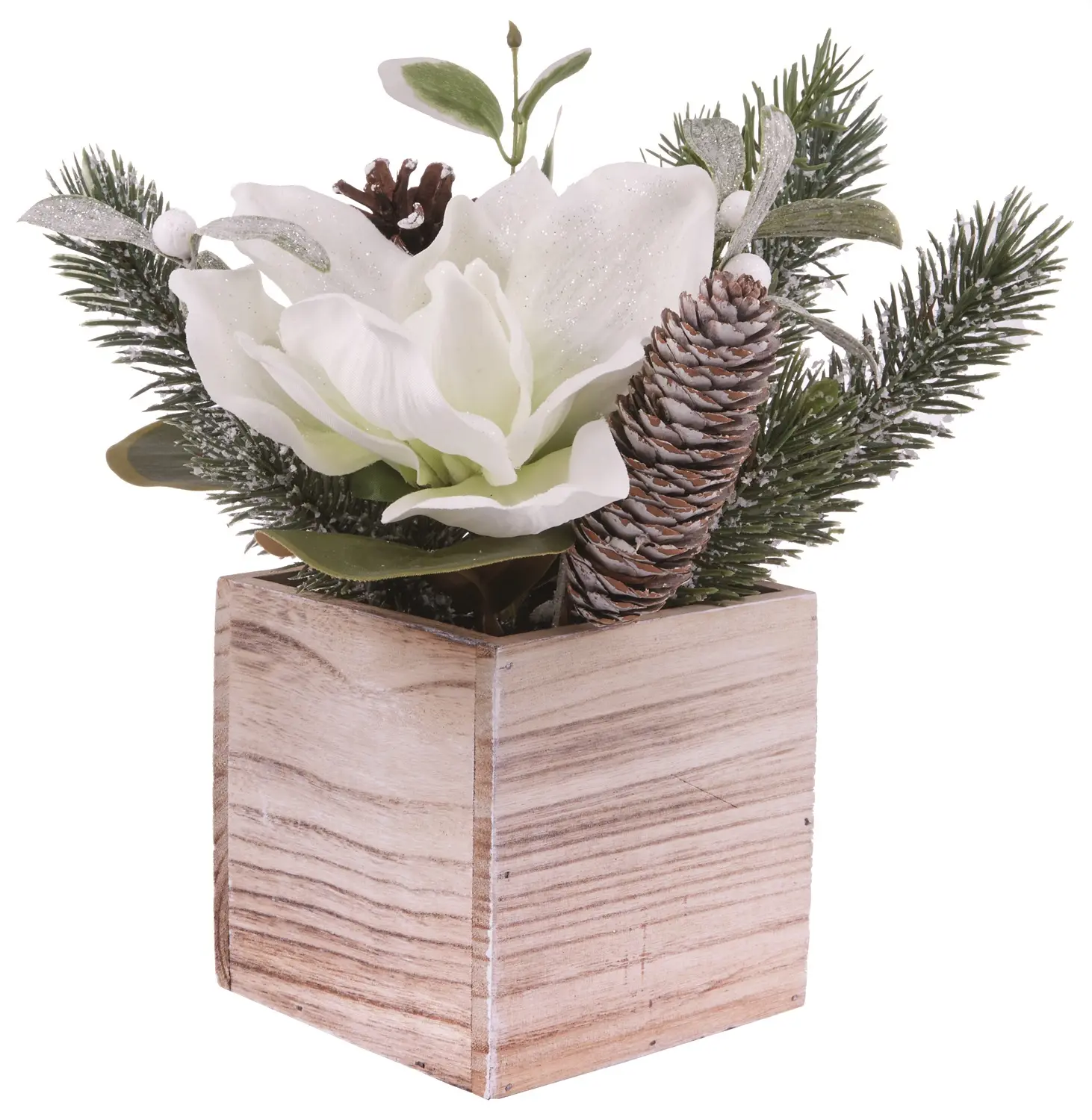 10 Inch Magnolia and Pine Cone Décor-1