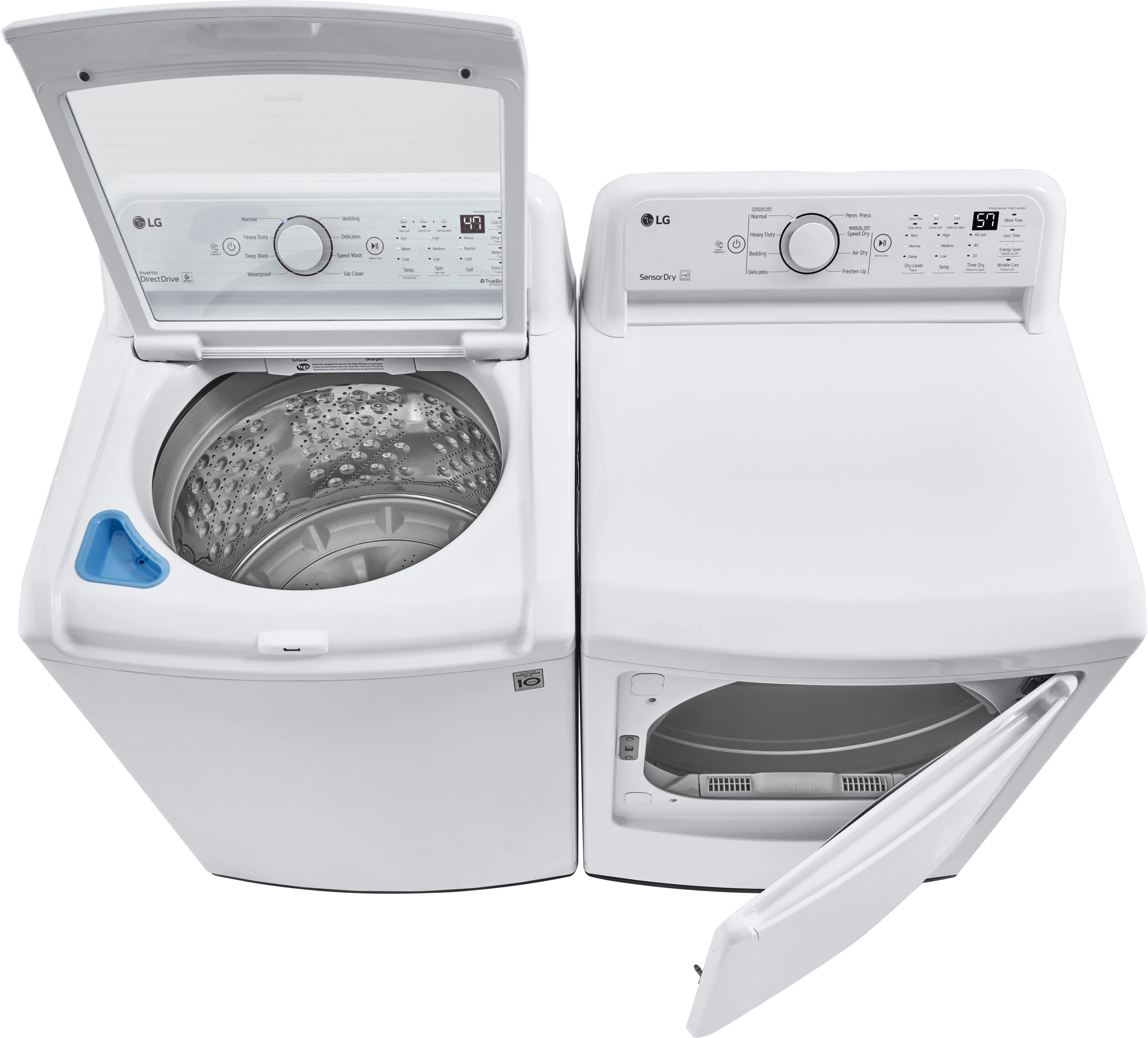 .LG-W/W-7001-GAS--PR LG Gas Top Load Washer and Dryer Set - White, 7000W-2