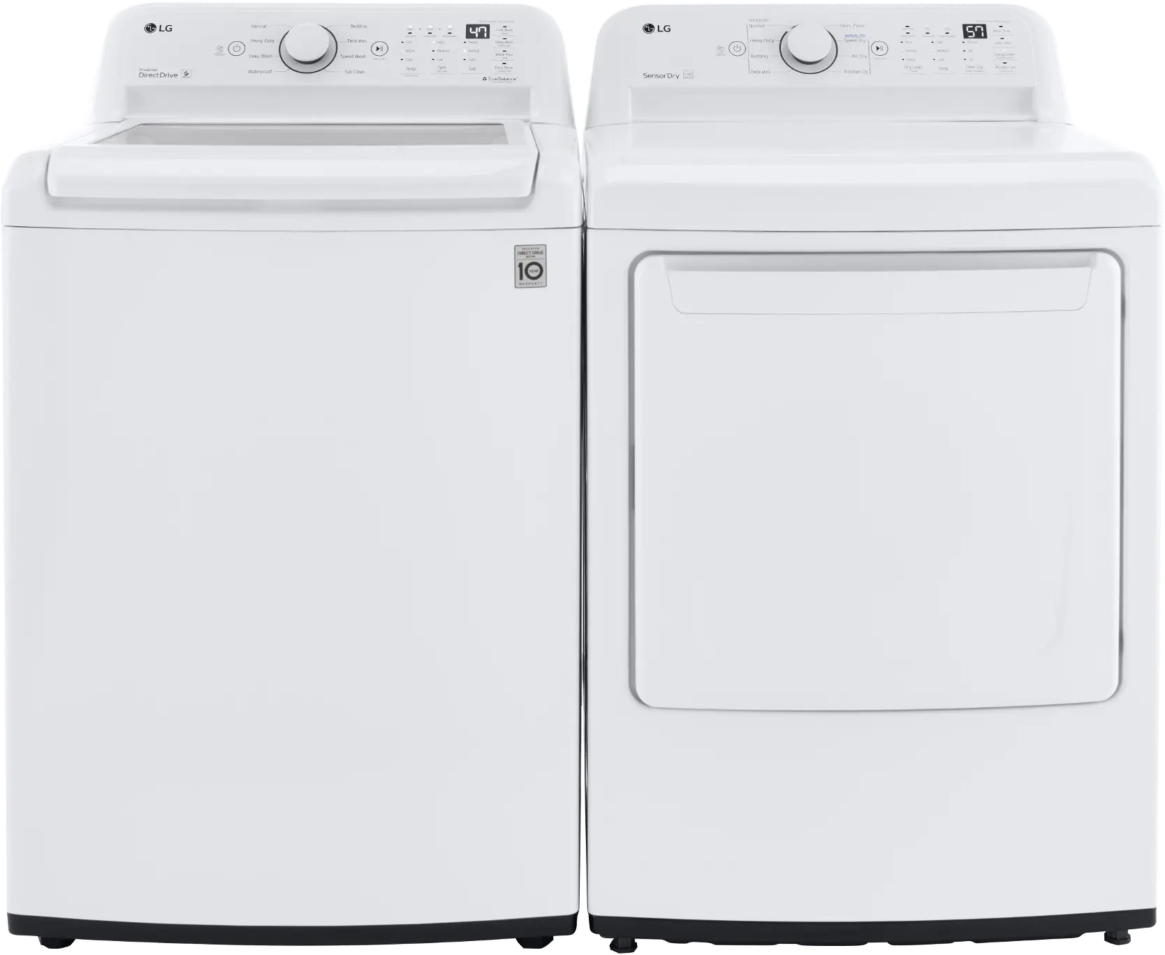 .LG-W/W-7000-ELE--PR LG Electric Top Load Washer and Dryer Set - White, 7000W-1