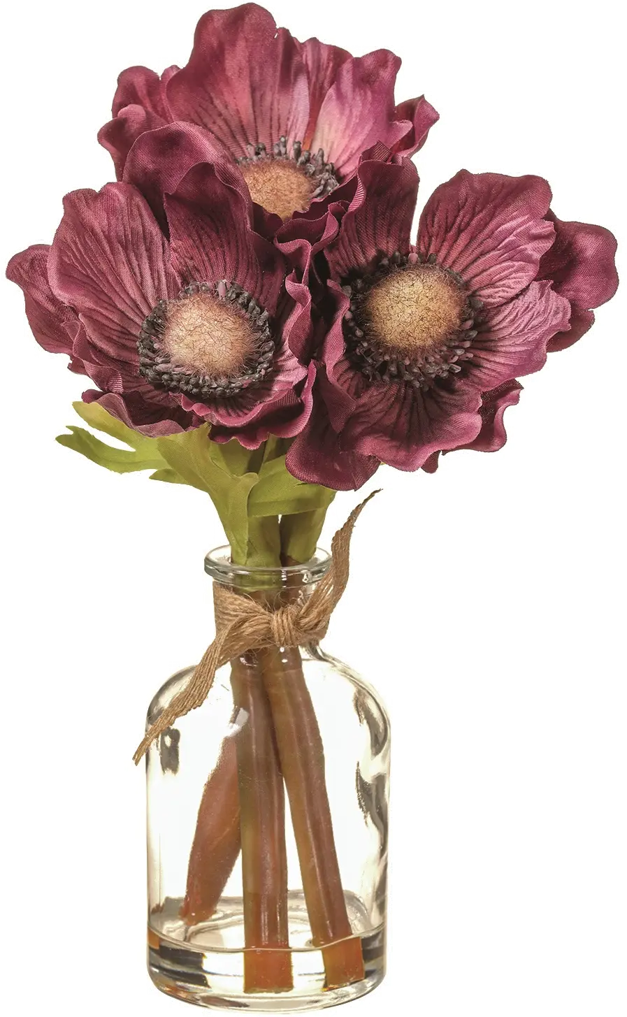 8.5  Purple Anemone In Glass Vase-2