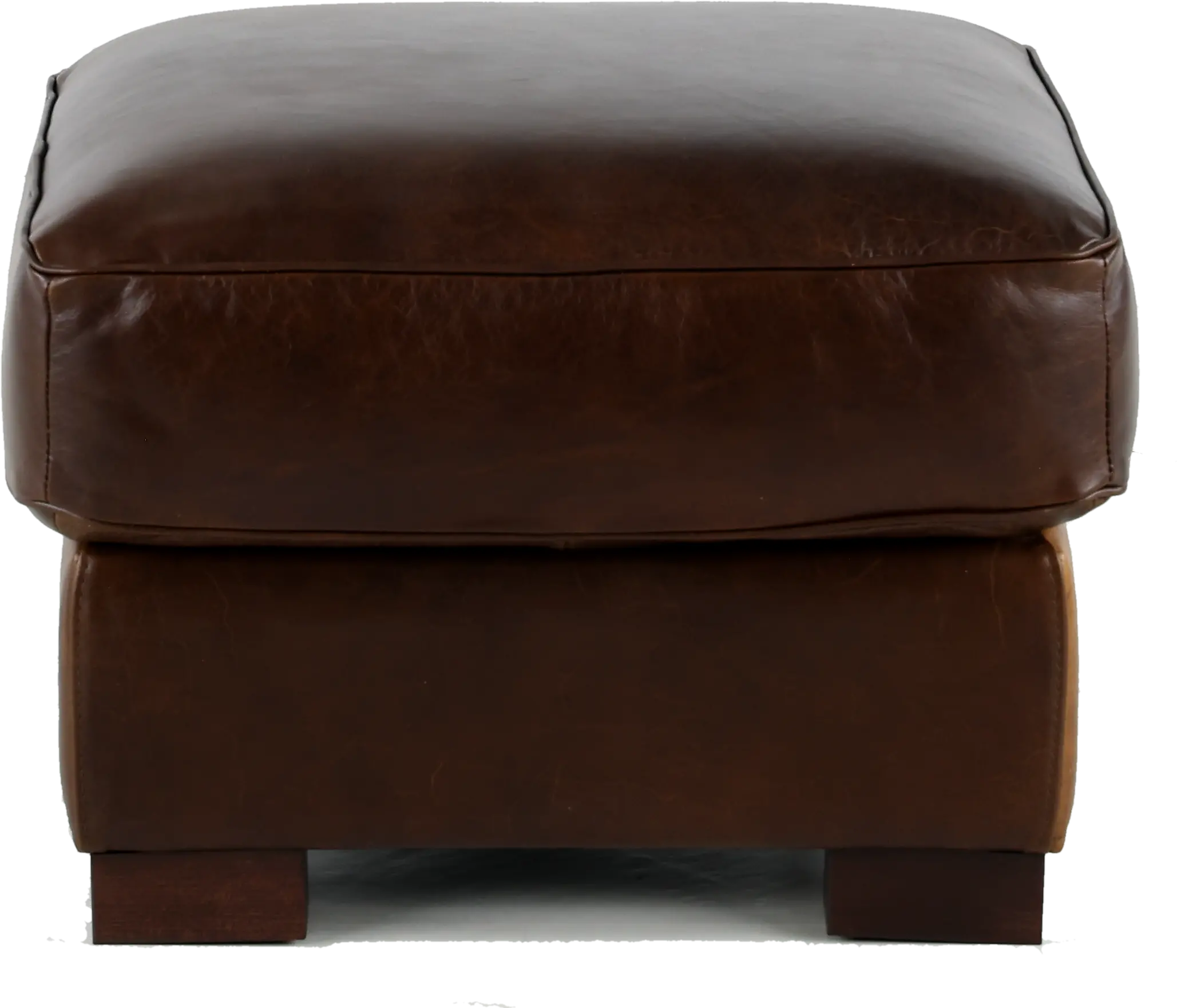 York Brown Leather Ottoman-4