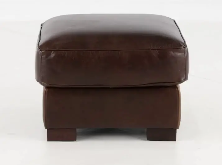York Brown Leather Ottoman-7