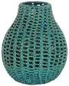 10  Turquoise Blue Weave Porcelain Vase