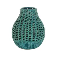 10  Turquoise Blue Weave Porcelain Vase