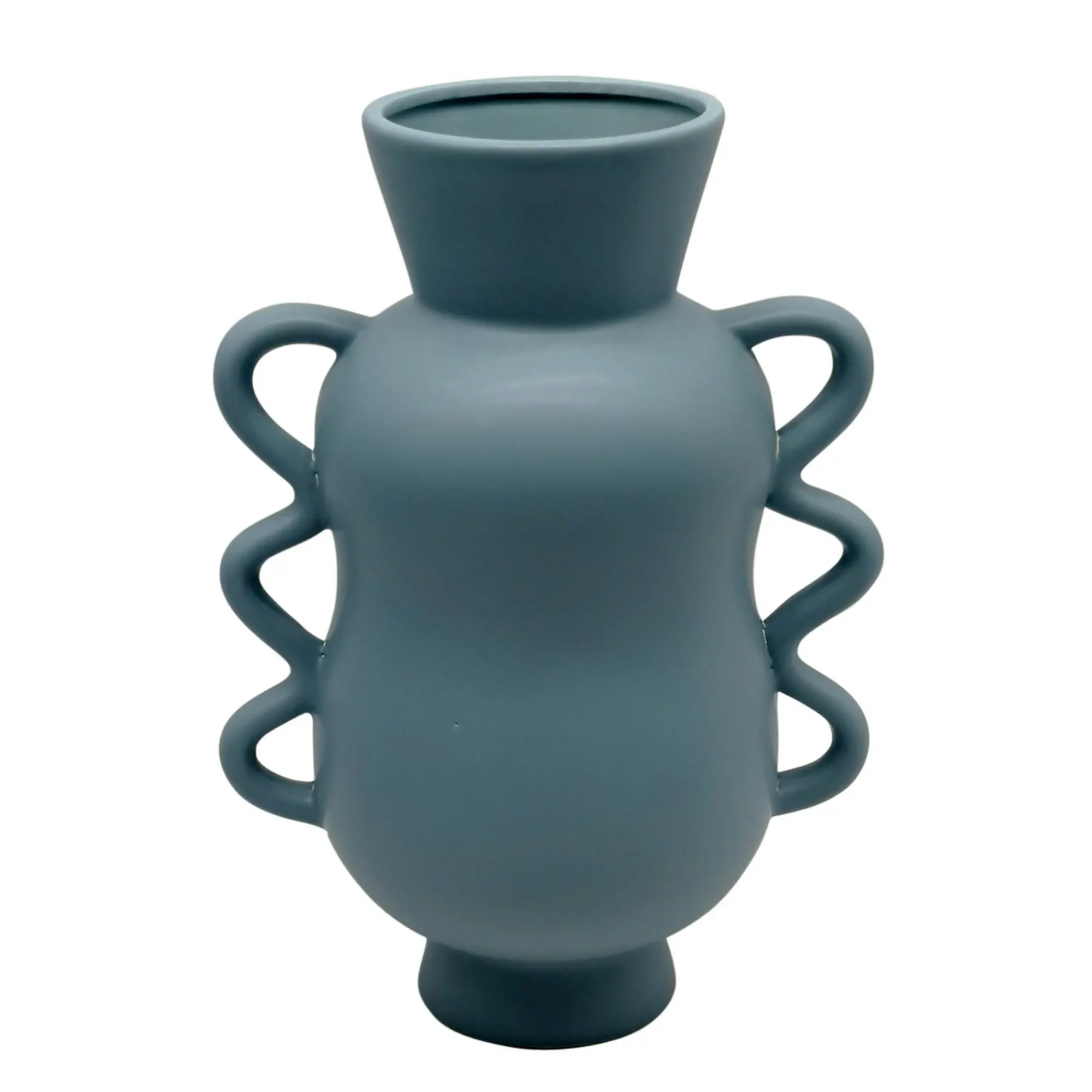 10.25  Matte Blue Porcelain Vase-1