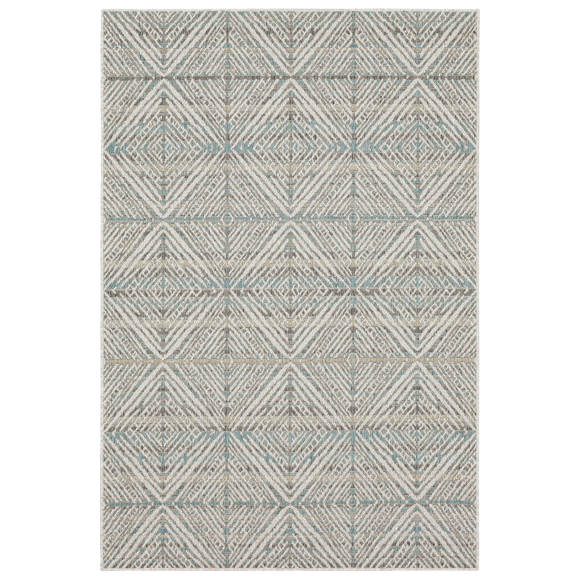92314-E422/5.3X7.6 Shibori 5 x 8 Platinum Gray Indoor-Outdoor Rug-1
