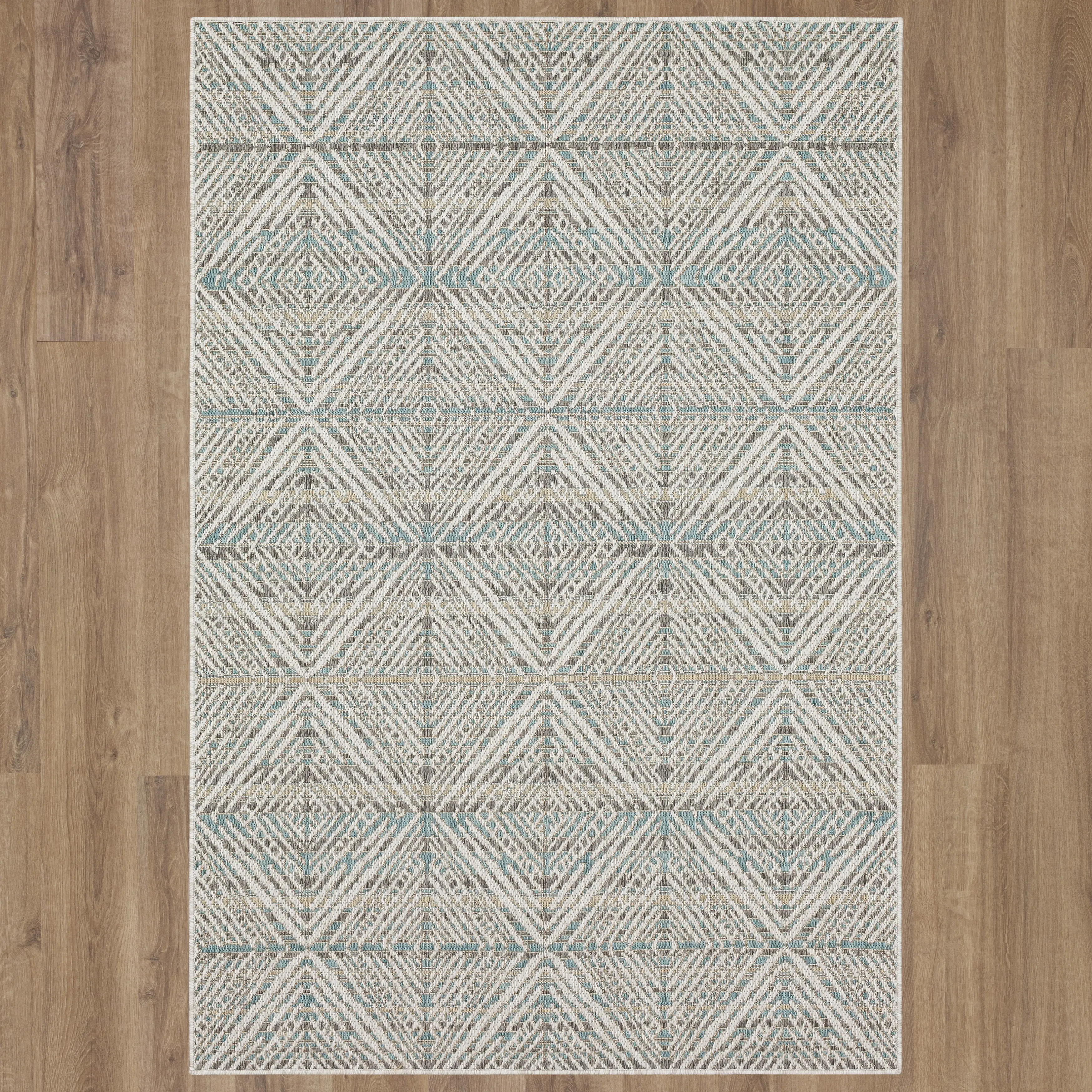 92314-E422/5.3X7.6 Shibori 5 x 8 Platinum Gray Indoor-Outdoor Rug-2
