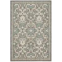 92311-E422/5.3X7.6 Mohawk Outdoor Home 5 x 8 Oushak Platinum Aqua Indoor-Outdoor Rug