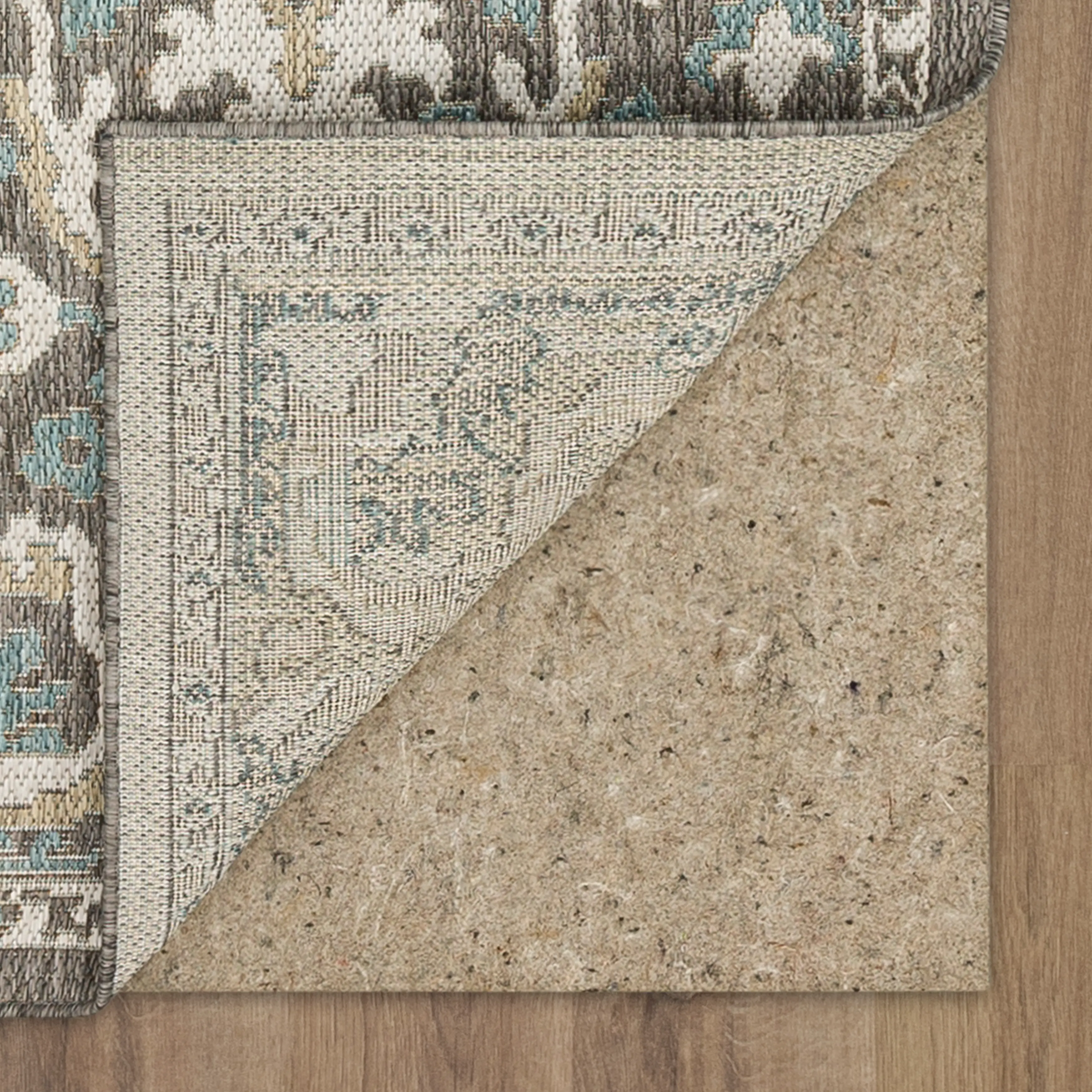92311-E422/5.3X7.6 Mohawk Outdoor Home 5 x 8 Oushak Platinum Aqua Indoor-Outdoor Rug-6