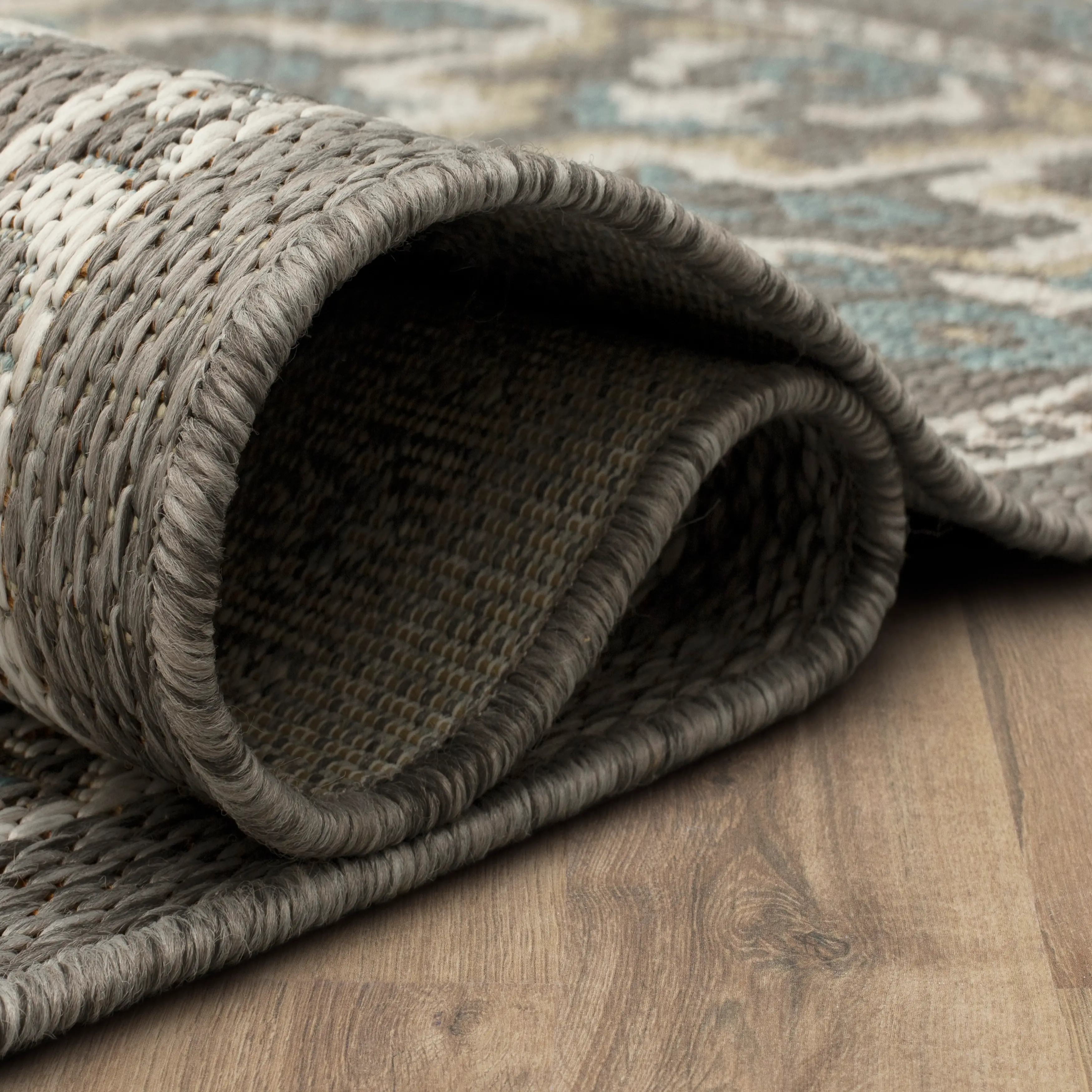 92311-E422/5.3X7.6 Mohawk Outdoor Home 5 x 8 Oushak Platinum Aqua Indoor-Outdoor Rug-7