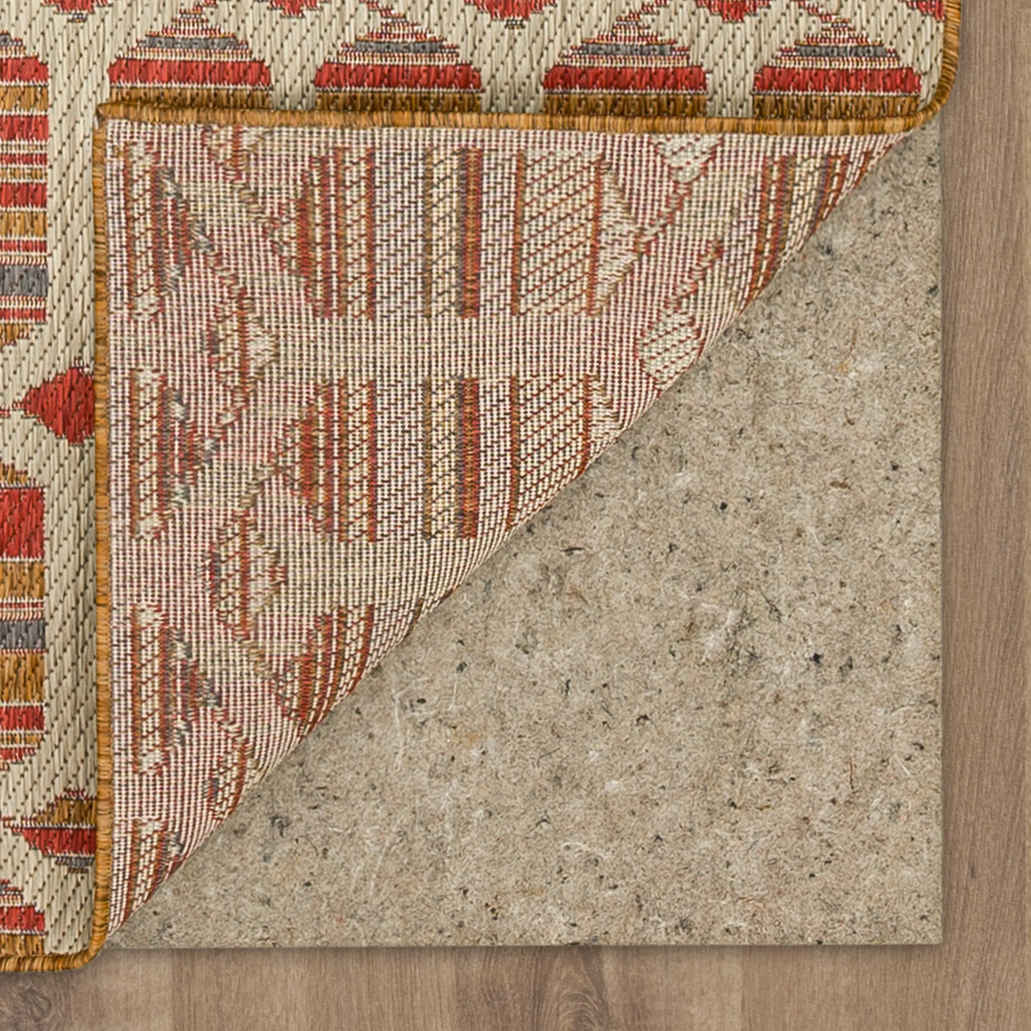 92313-1444/5.3X7.6 Mohawk Outdoor Home 5 x 8 Hex Trellis Tandoori Indoor-Outdoor Rug-2