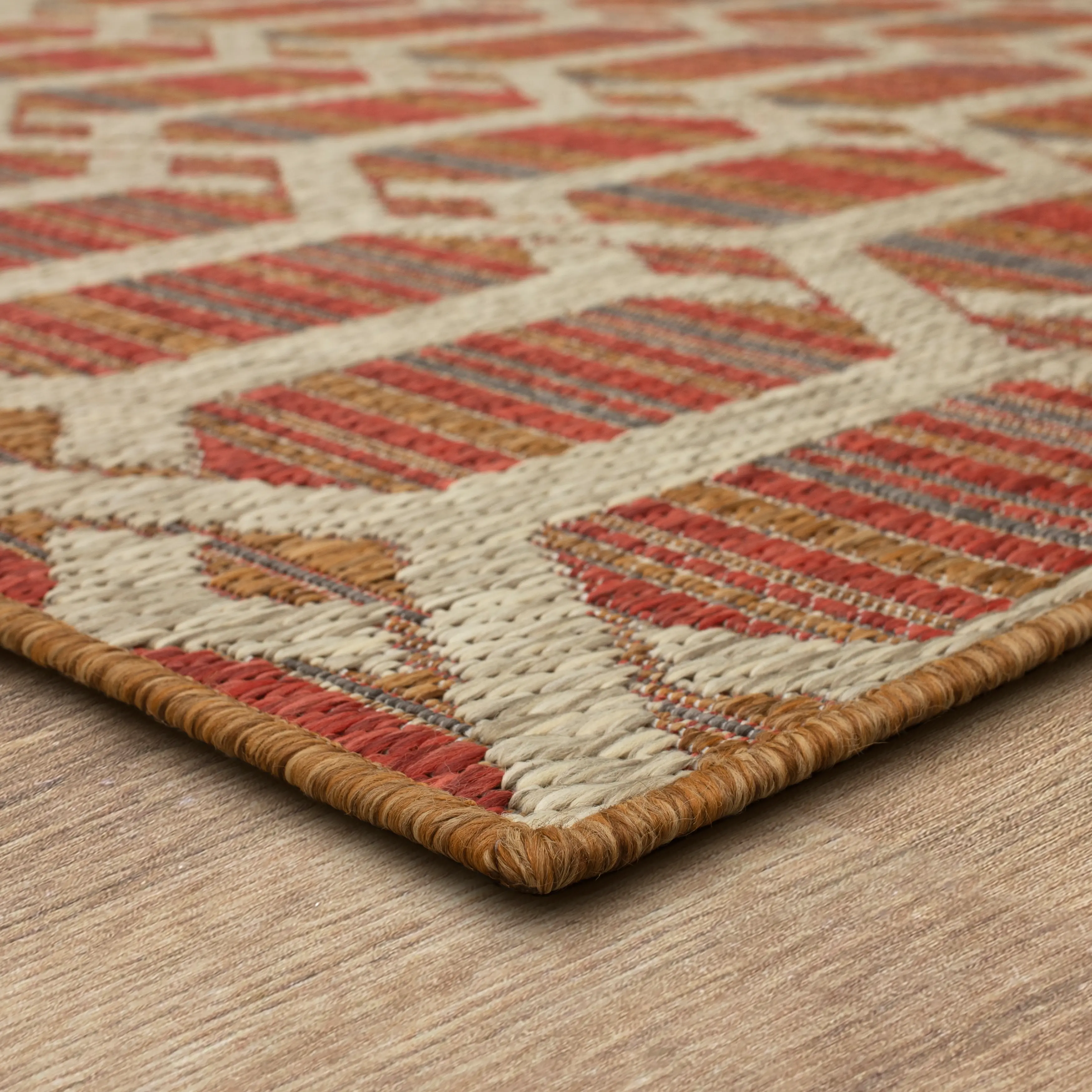 92313-1444/5.3X7.6 Mohawk Outdoor Home 5 x 8 Hex Trellis Tandoori Indoor-Outdoor Rug-4
