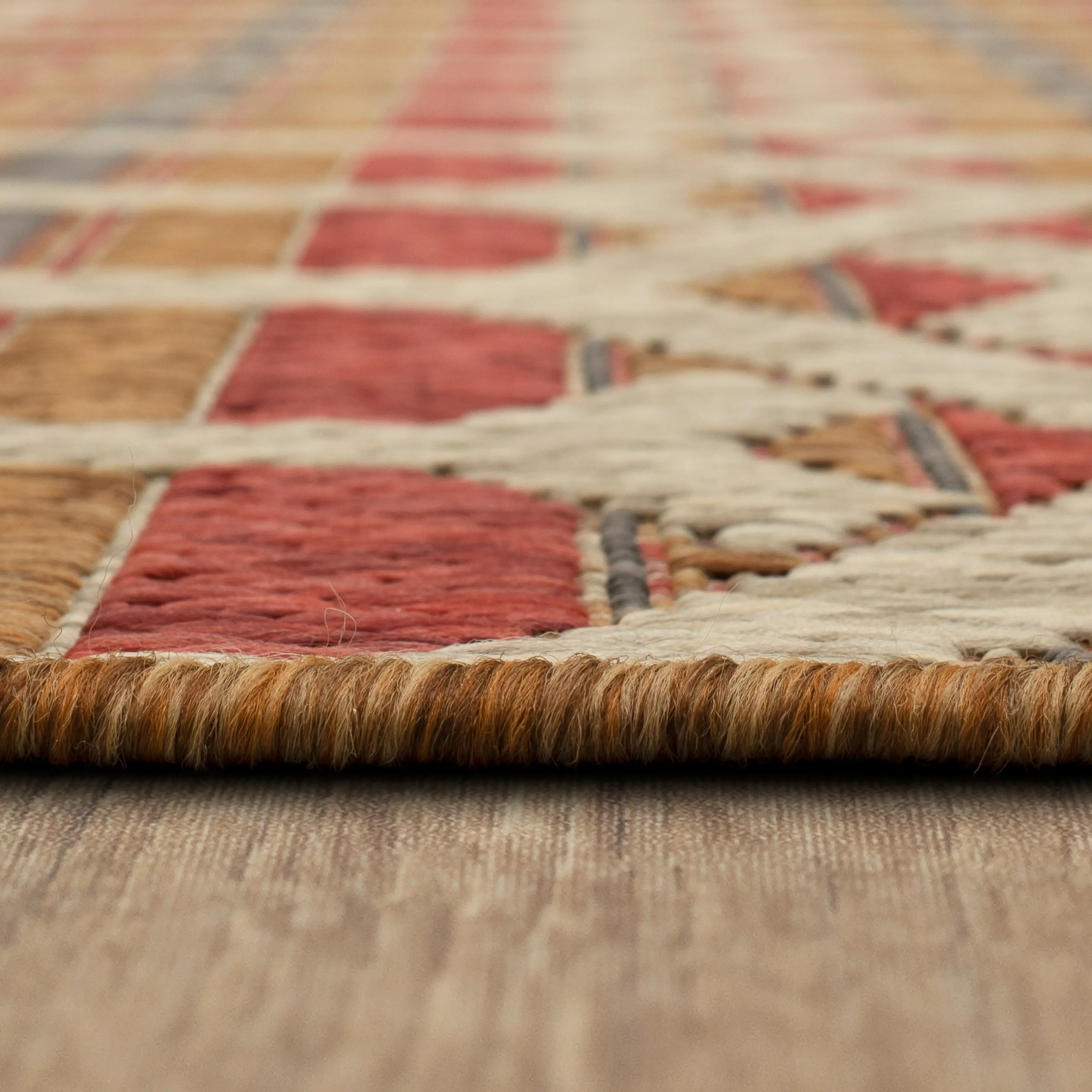 92313-1444/5.3X7.6 Mohawk Outdoor Home 5 x 8 Hex Trellis Tandoori Indoor-Outdoor Rug-5