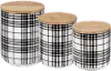 Small Black Plaid Canister