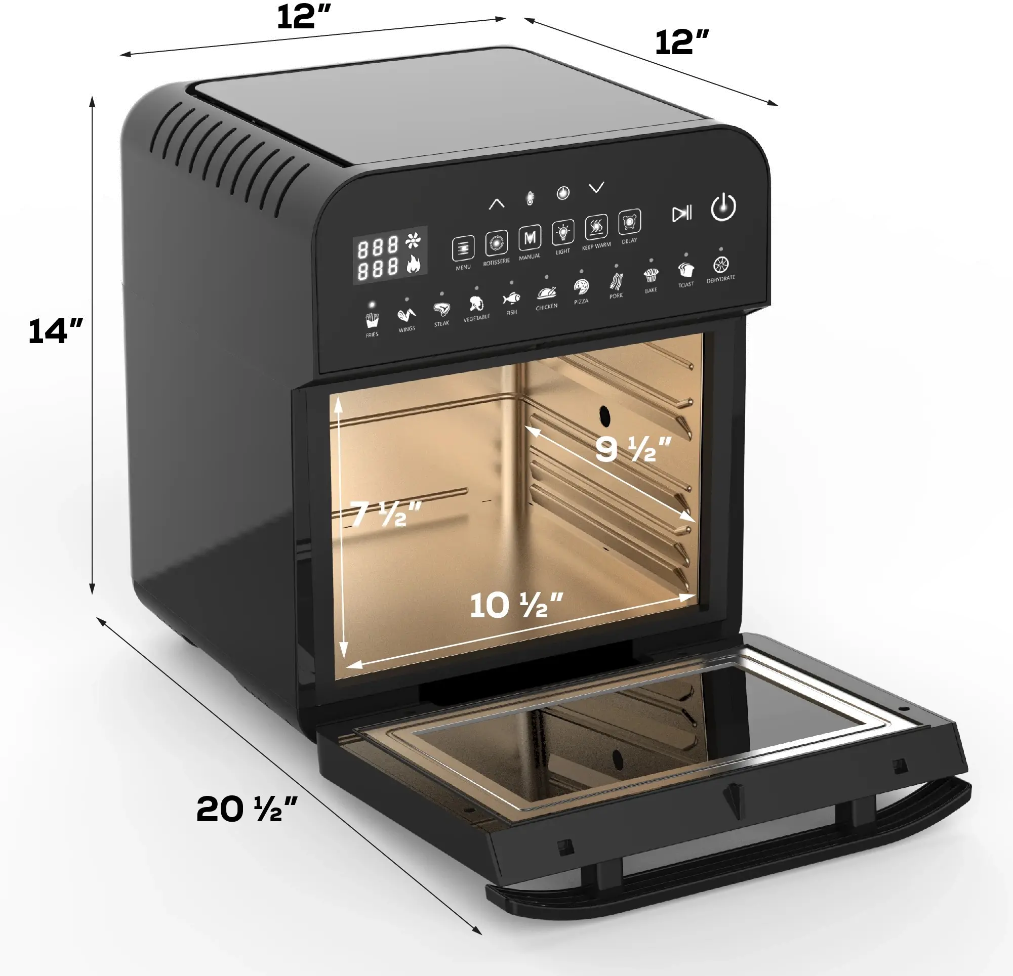 GoWise Air Fryer Ultra with Rotisserie - Black-2