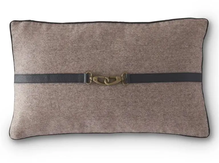 Brown and Tan Wool Pillow-1