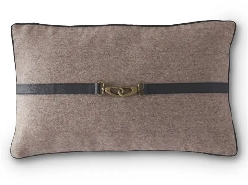 Brown and Tan Wool Pillow