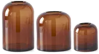 Small 5 Inch Amber Glass Vase