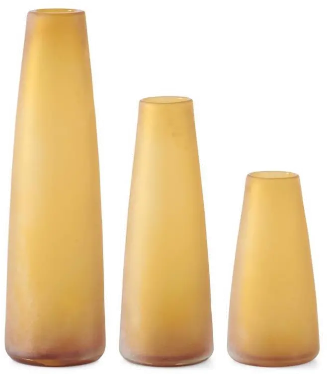 Small 8.75 Frosted Amber Vase-1