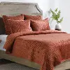 Bari Orange Velvet Queen 3-Piece Comforter Set