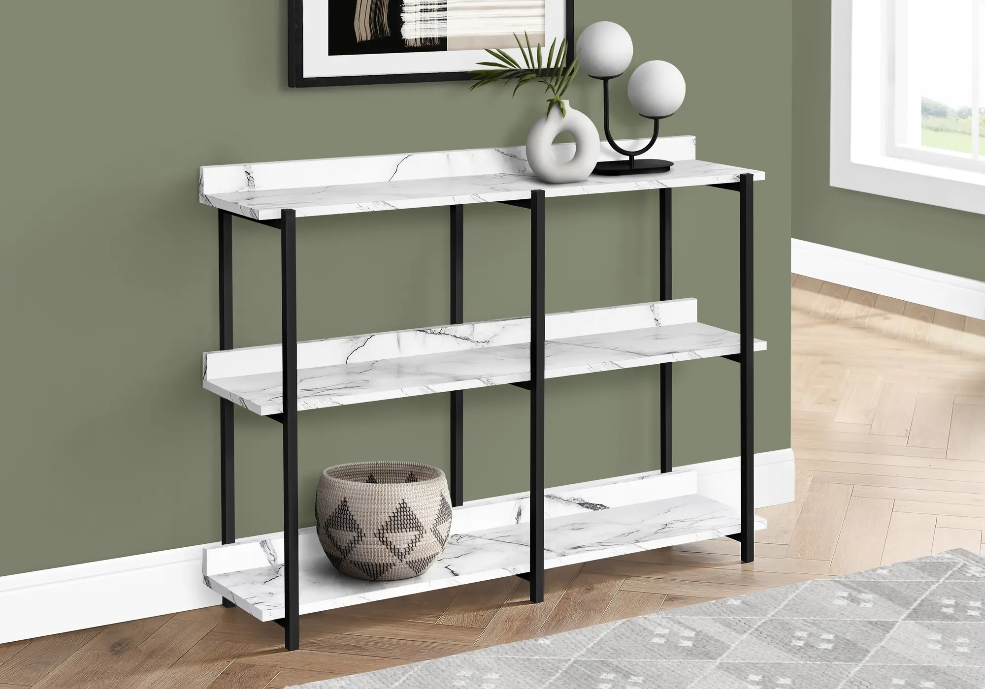 Cameron Marble 3-Tier Console Table-2