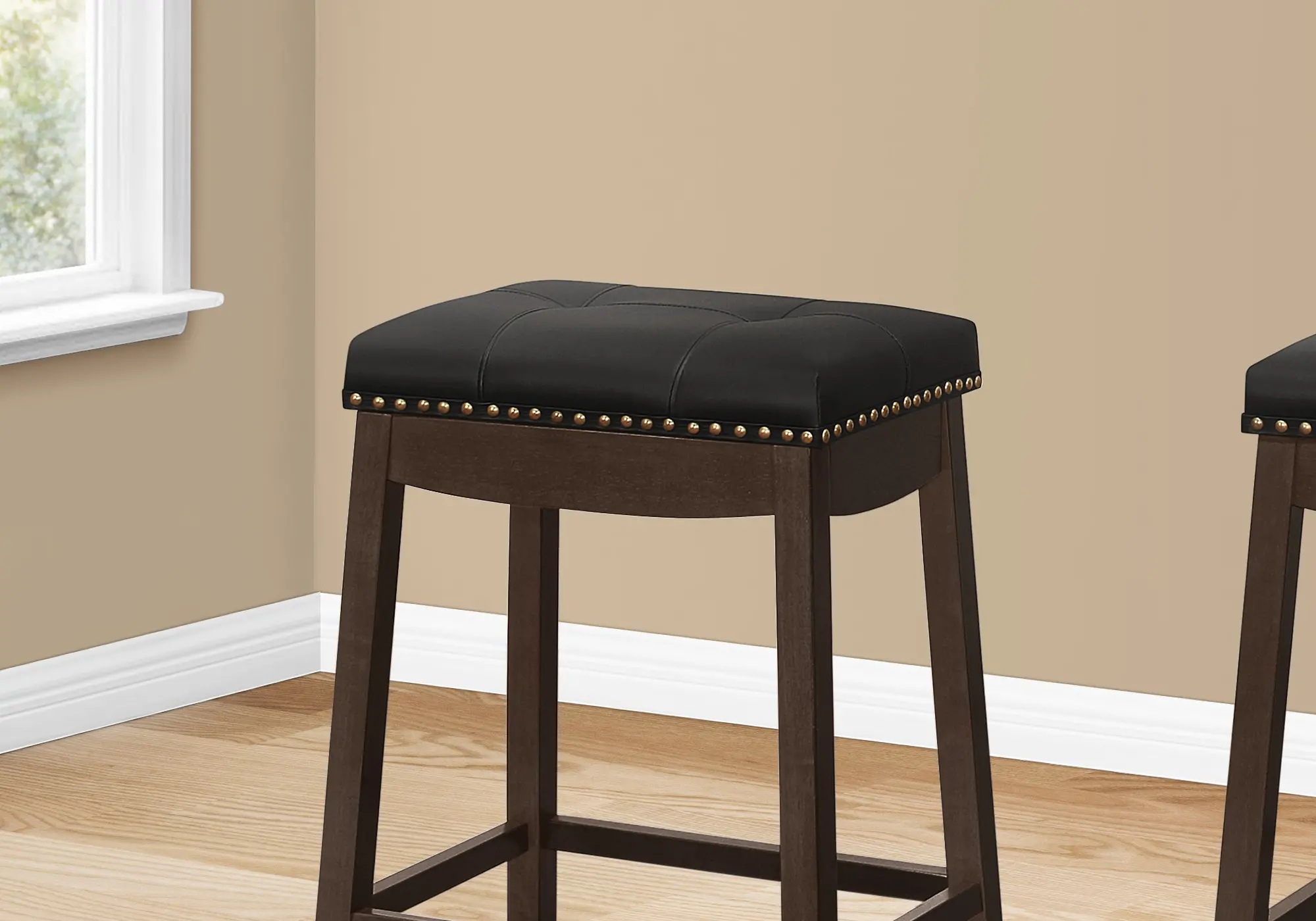 Monarch Stud Dark Brown Counter Height Stool, Set of 2-3