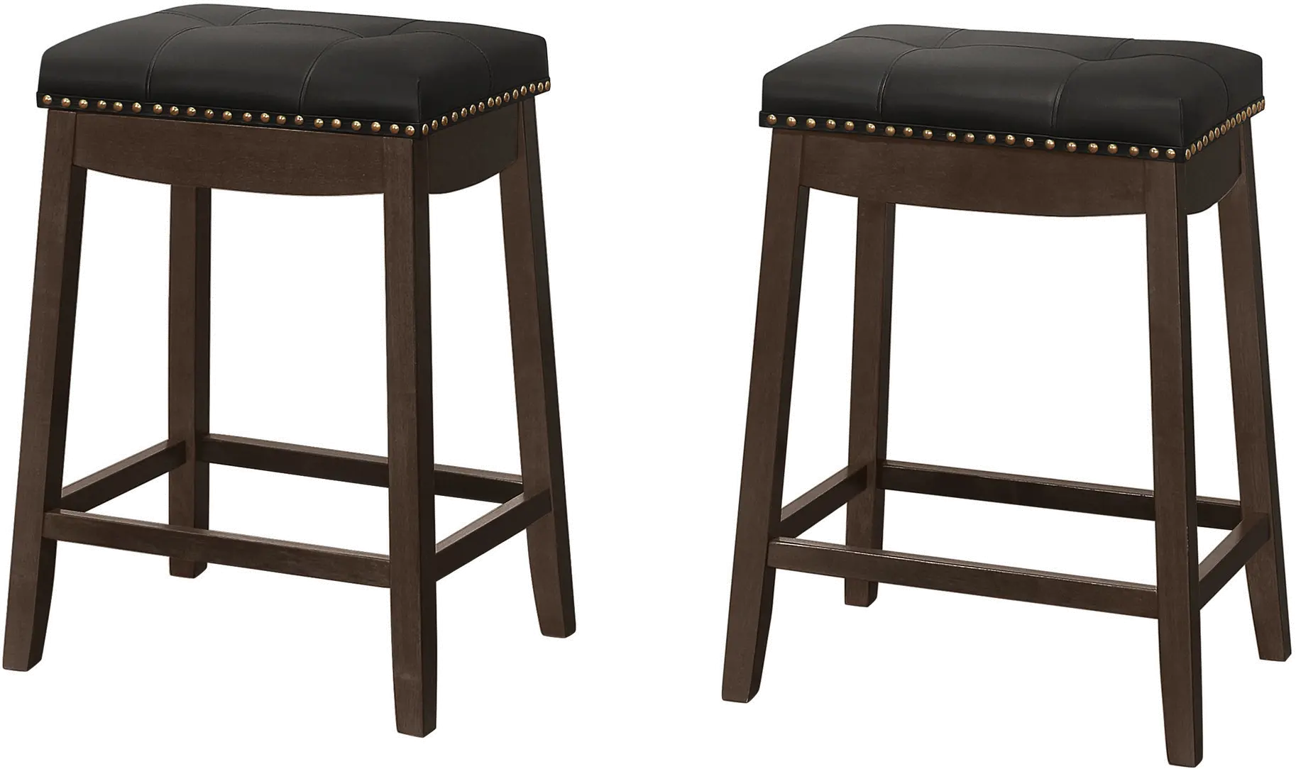 Monarch Stud Dark Brown Counter Height Stool, Set of 2-1