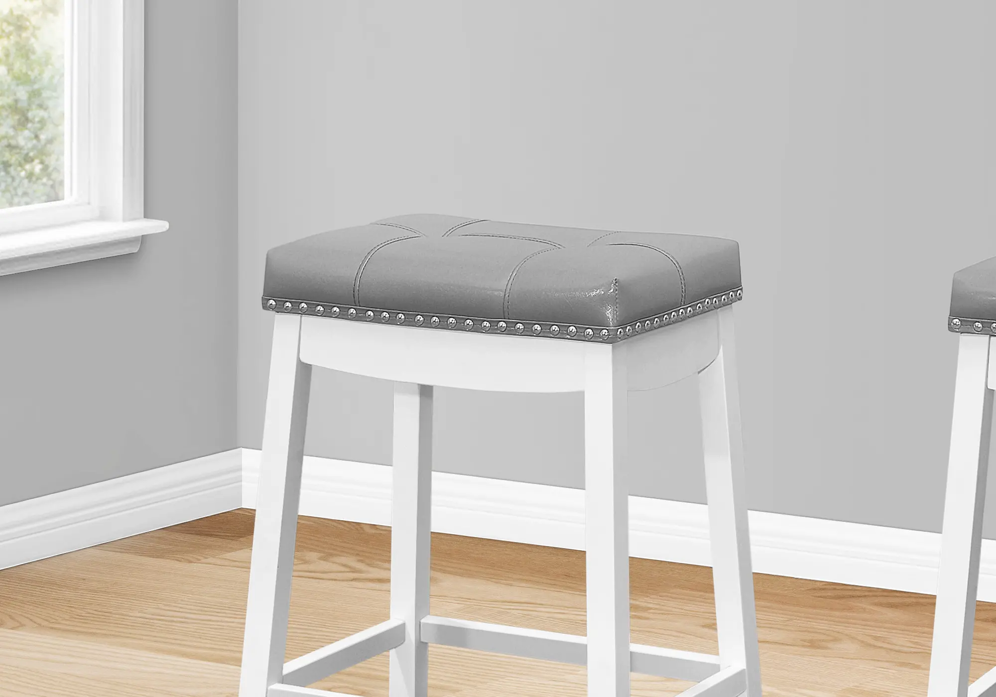 Monarch White and Gray Counter Height Stool, Set of 2-3