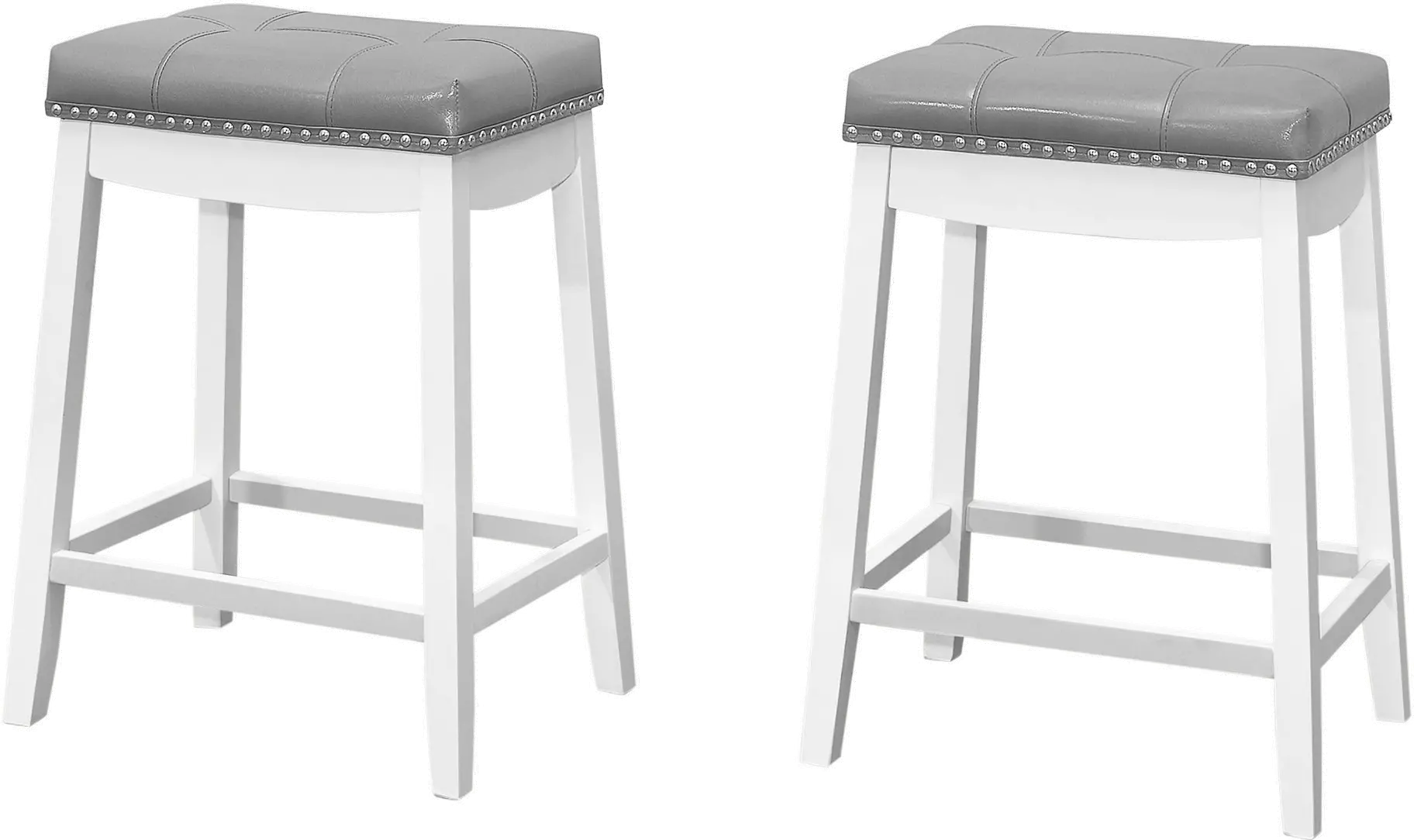 Monarch White and Gray Counter Height Stool, Set of 2-1