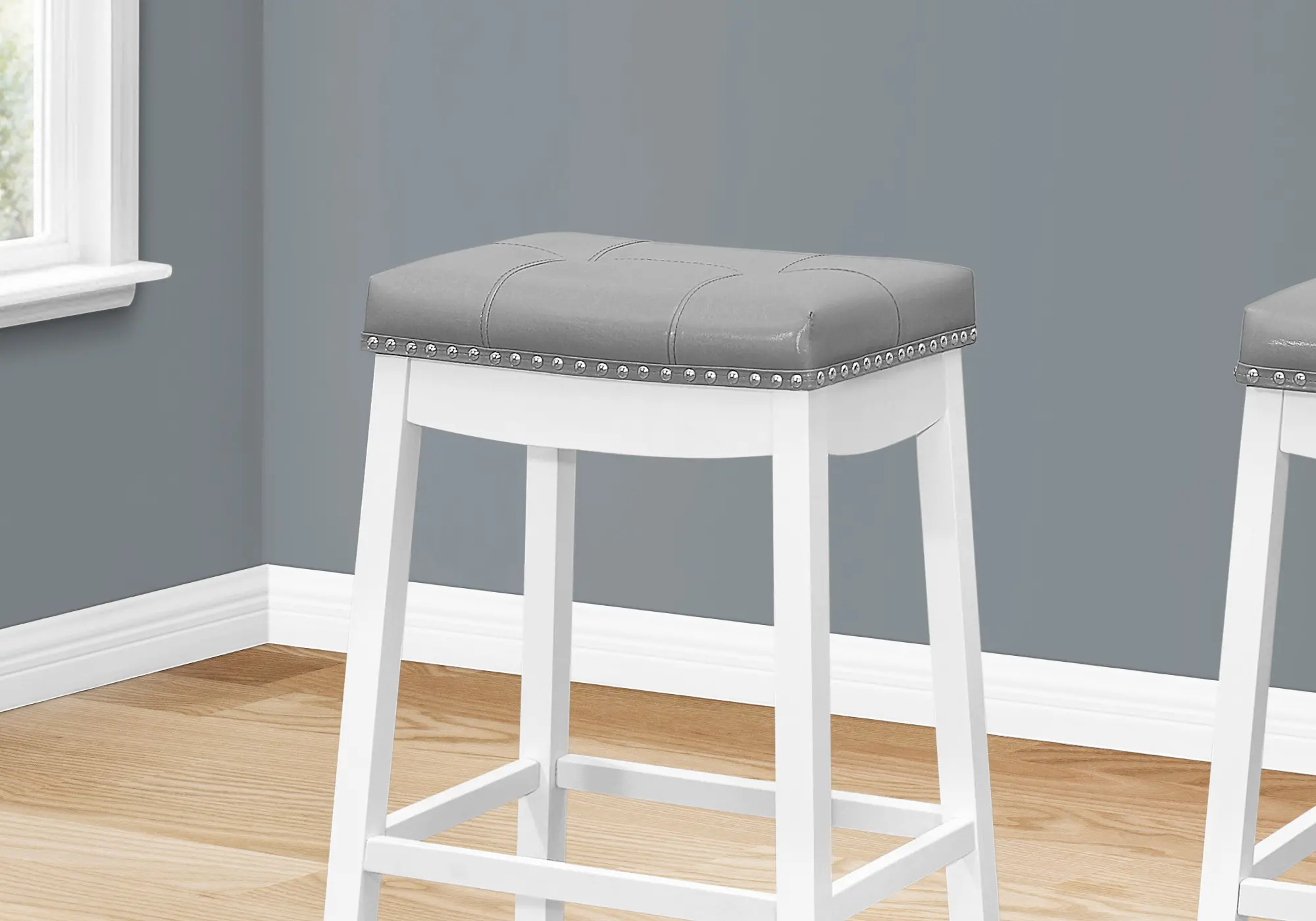 Monarch White and Gray Bar Stool, Set of 2-3