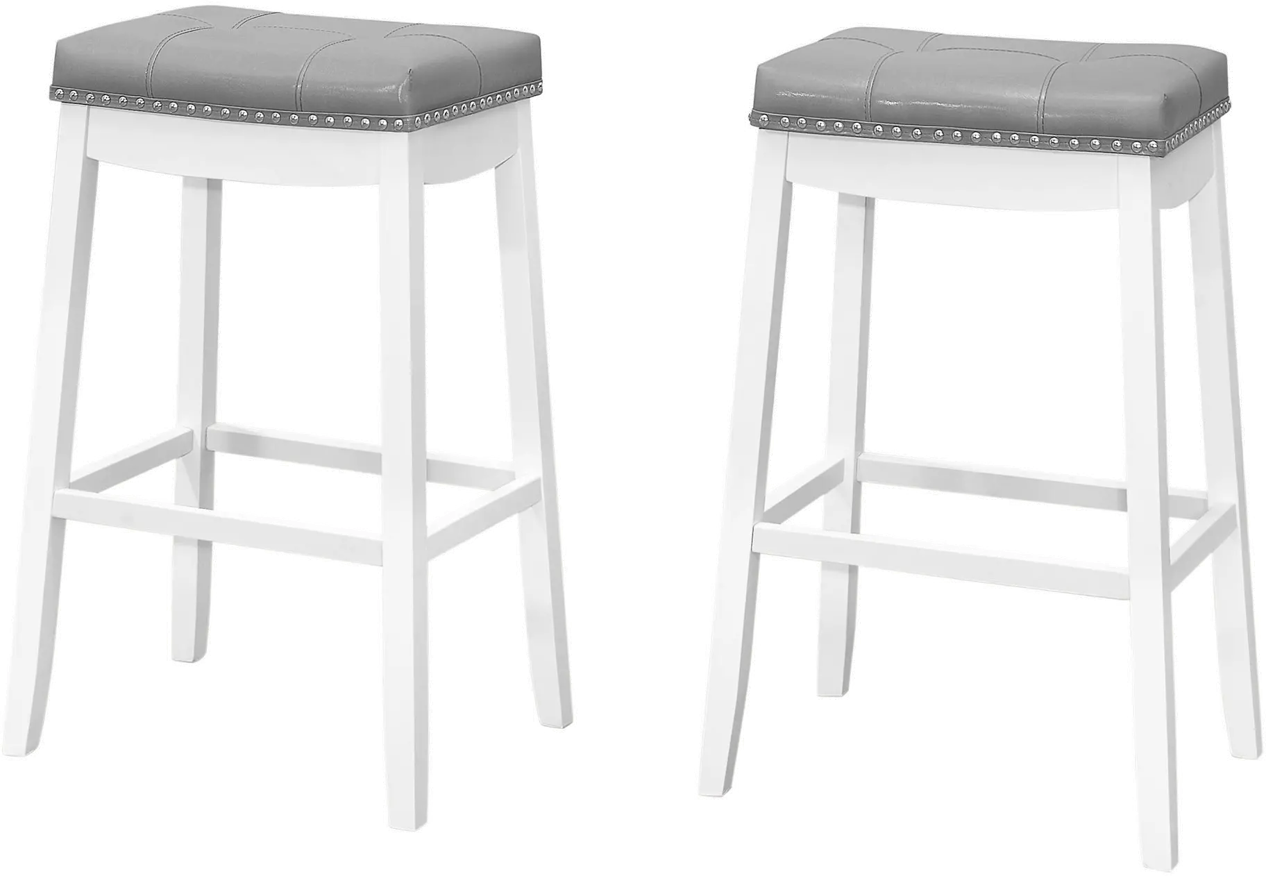 Monarch White and Gray Bar Stool, Set of 2-1