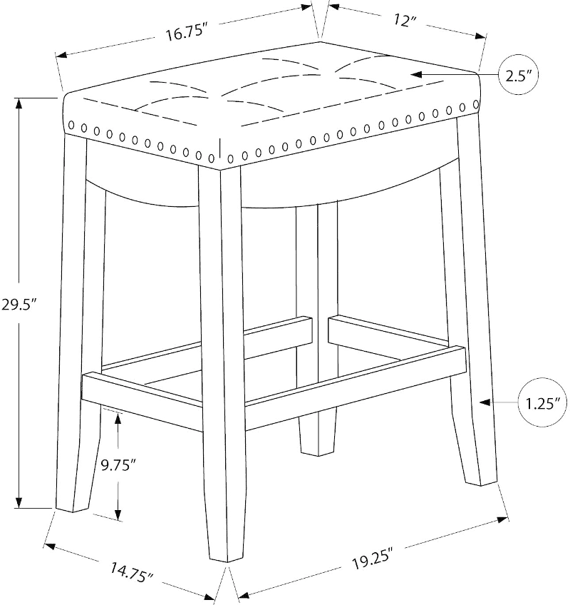 Monarch Specialties Bar Stool - Thumbnail 4