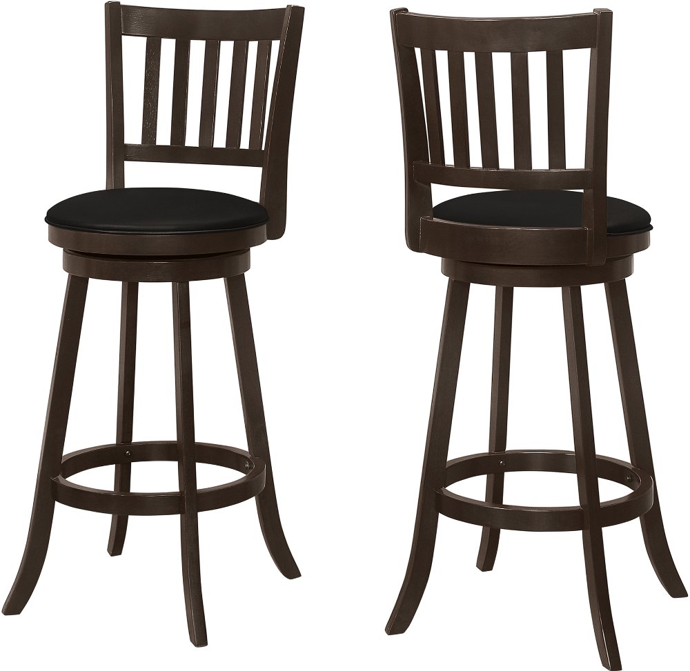 Monarch Dark Brown Swivel Bar Stool Set of 2