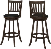 Monarch Dark Brown Swivel Bar Stool, Set of 2
