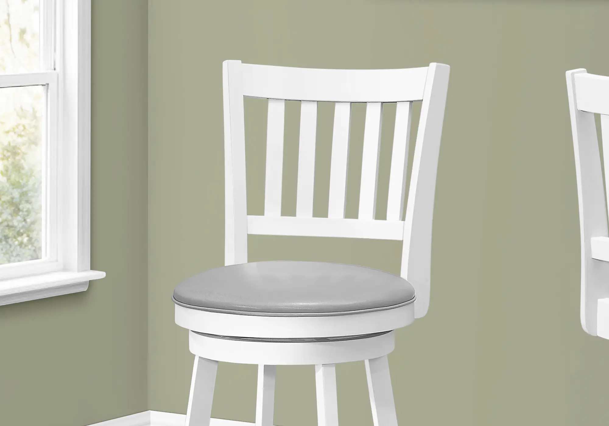 Monarch White and Gray Swivel Bar Stool, Set of 2-3