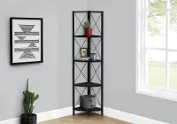 Jaden Black 4-Tier Corner Bookcase