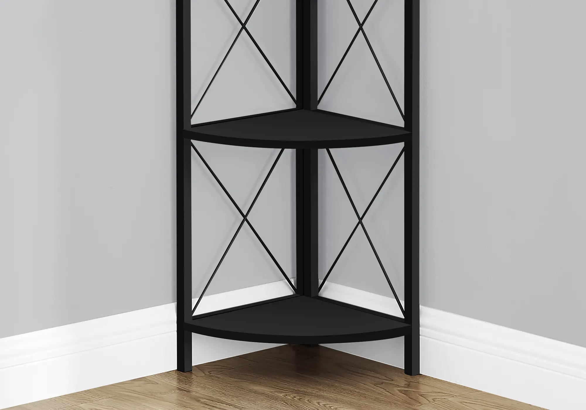 Jaden Black 4-Tier Corner Bookcase-3