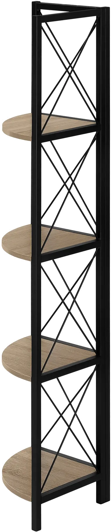 Jaden Dark Taupe 4-Tier Corner Bookcase-3