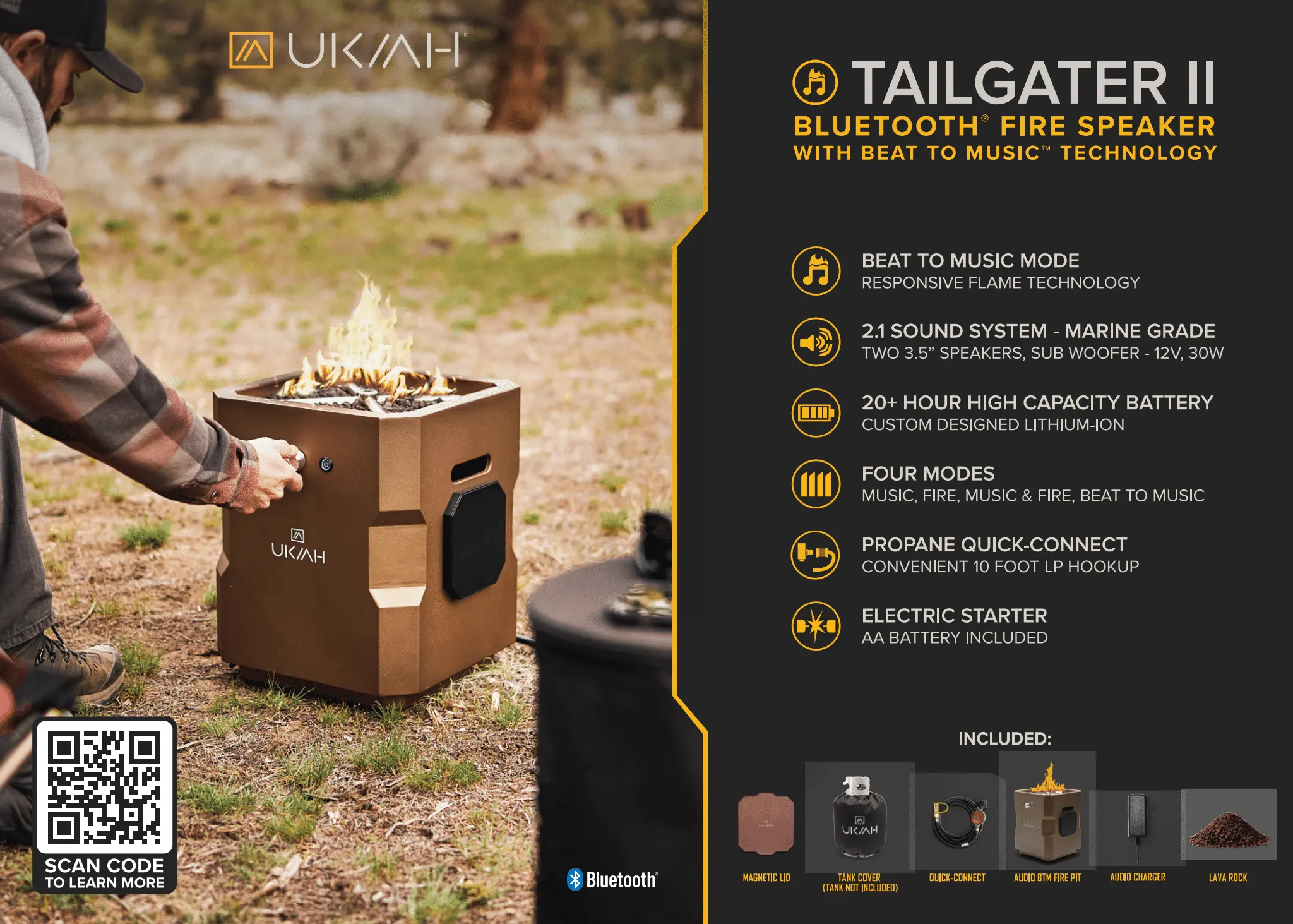 Ukiah Bronze Tailgater II Portable Firepit-2