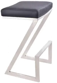 LCAT26BABLK Atlantis Black Backless Counter Height Stool