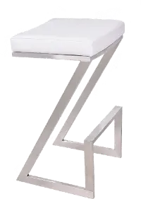 LCAT26BAWH Atlantis White Counter Height Stool