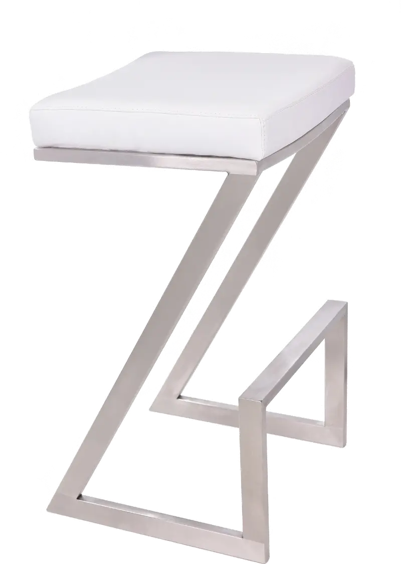 Atlantis White Counter Height Stool