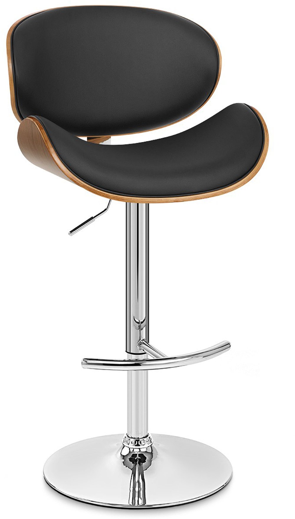 Naples Black Adjustable Bar Stool