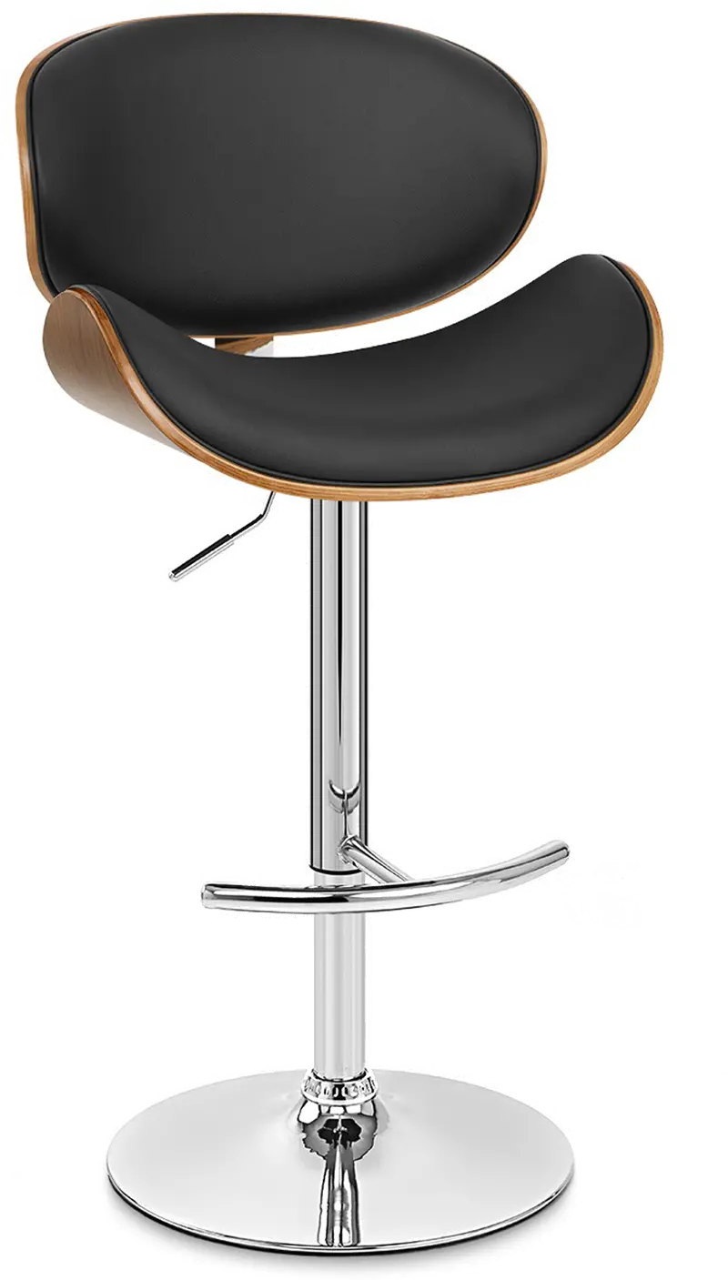 Naples Black Adjustable Bar Stool