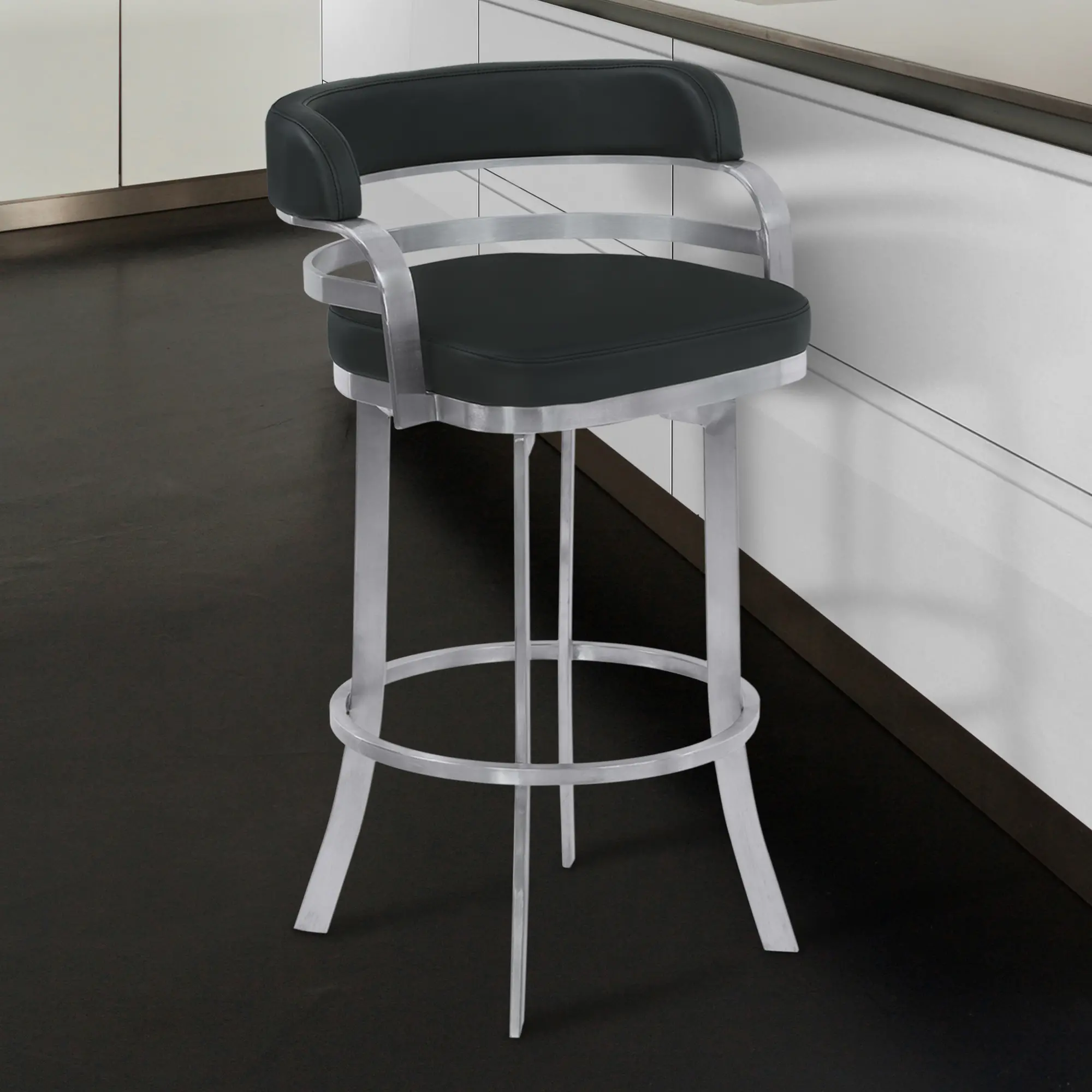 LCPRBABLBS26 Prinz Black Swivel Counter Height Stool-2