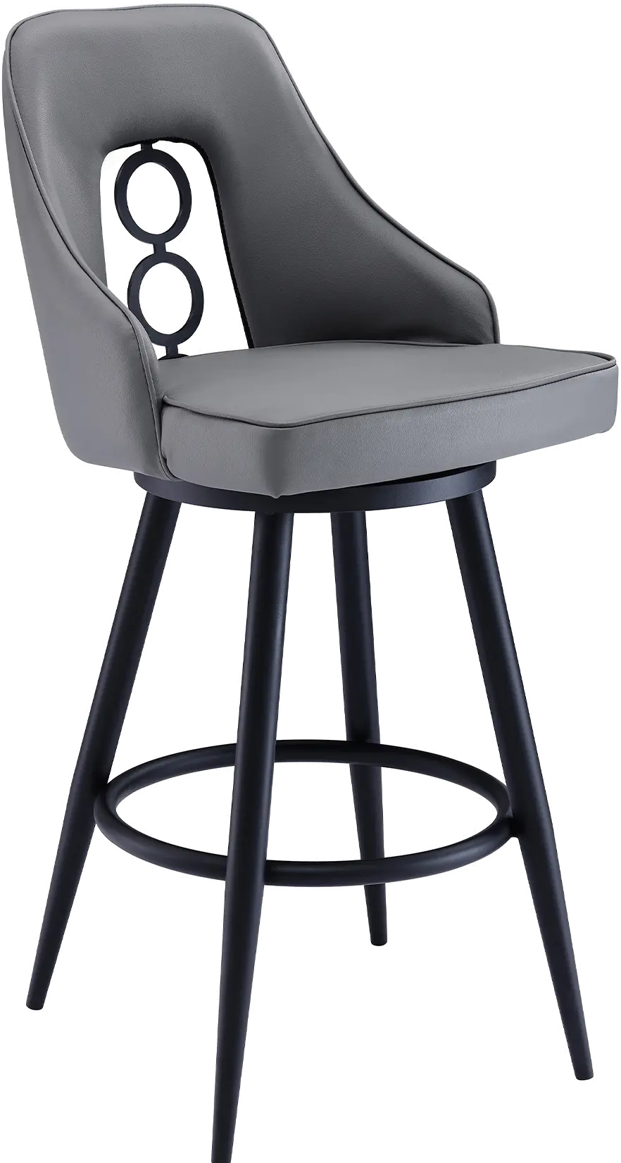 LCRUBABLGR26 Ruby Gray and Black Swivel Counter Height Stool-1